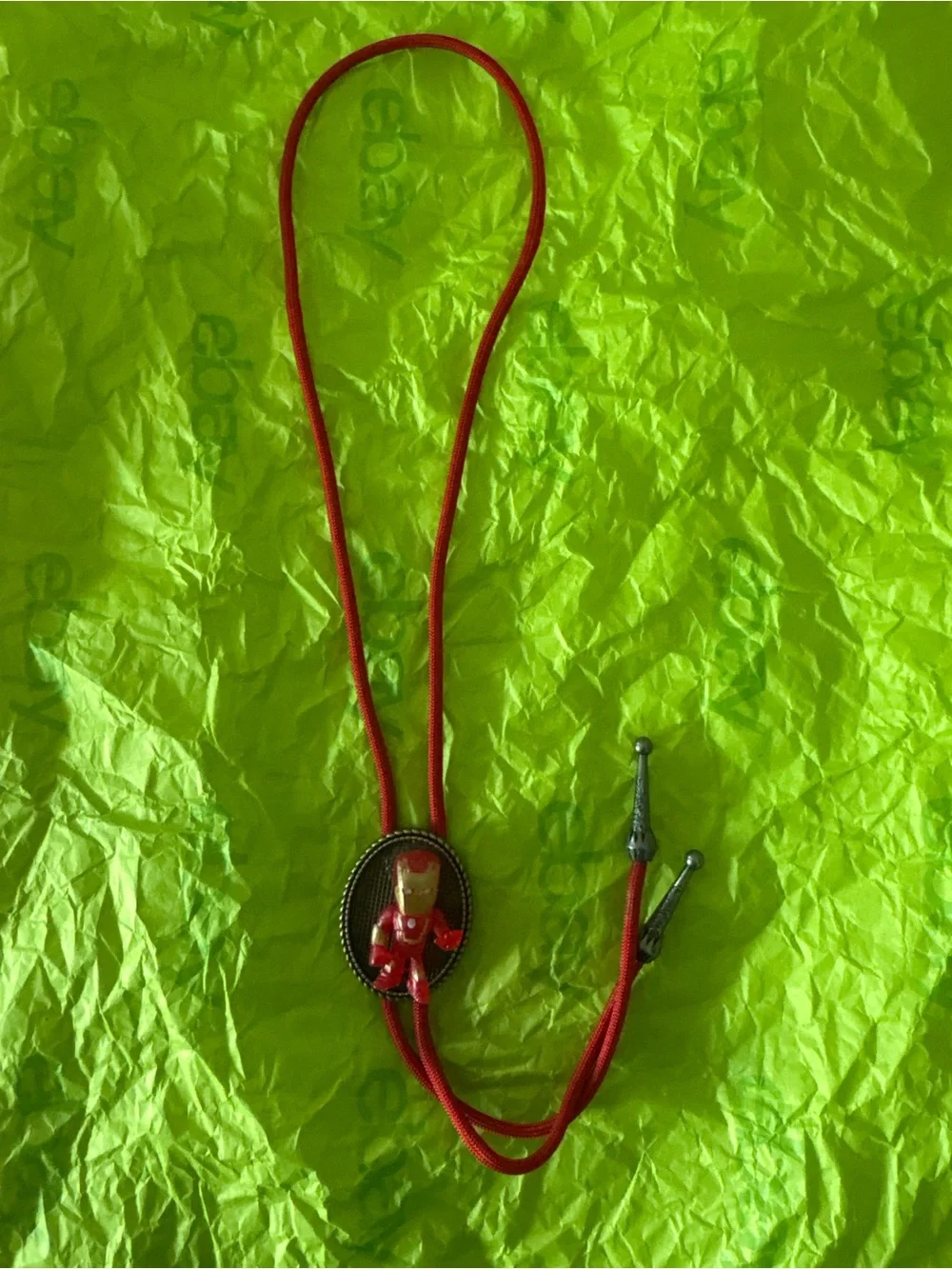Red and Gold Iron Man Bolo Tie Pendant